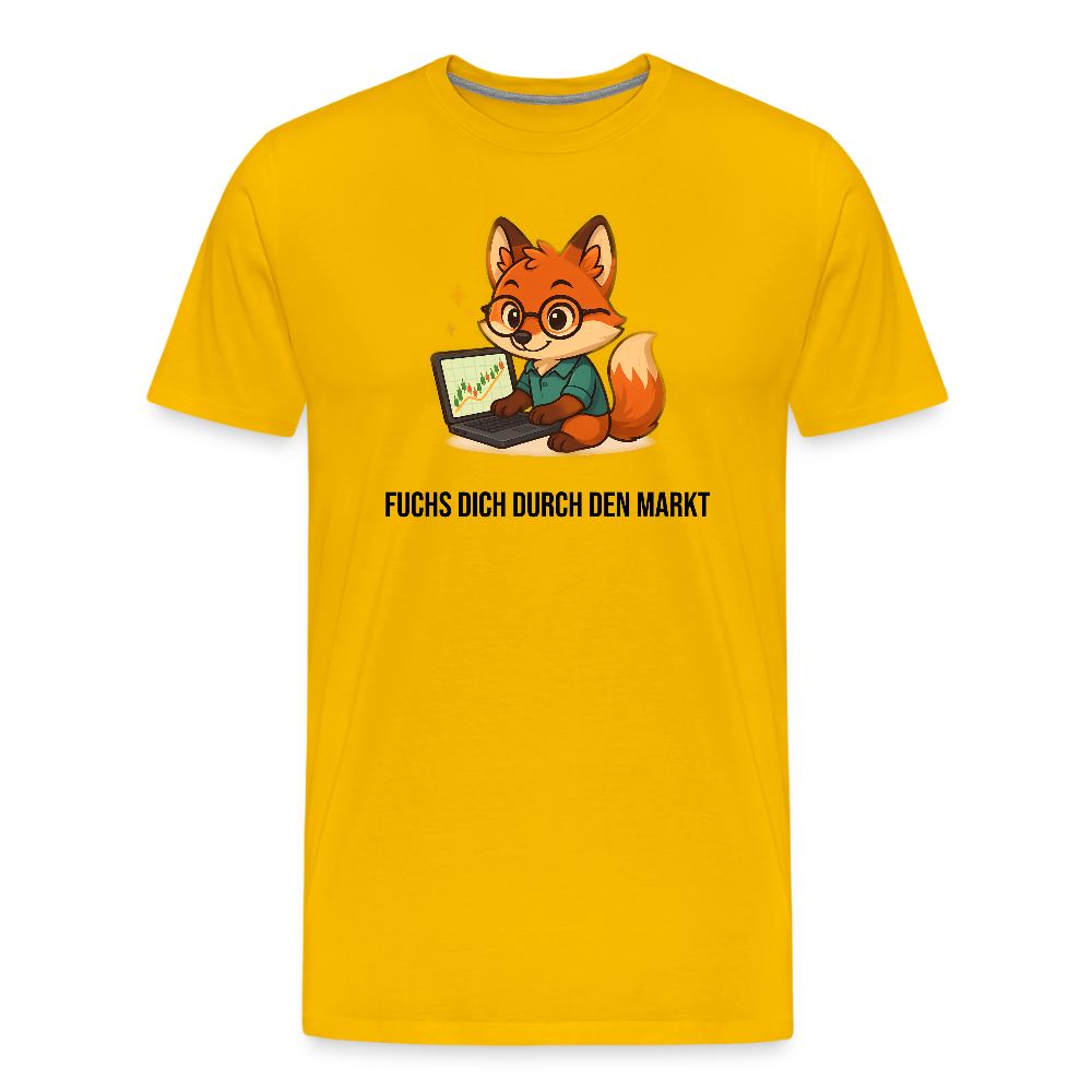 Herren T-Shirt Fuchs dich durch den Markt - Sonnengelb
