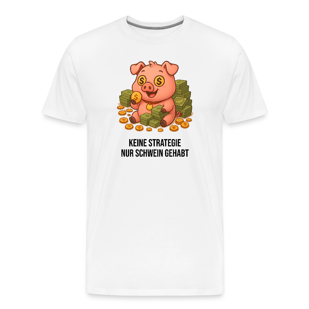 Herren T-Shirt Schwein gehabt - Weiß