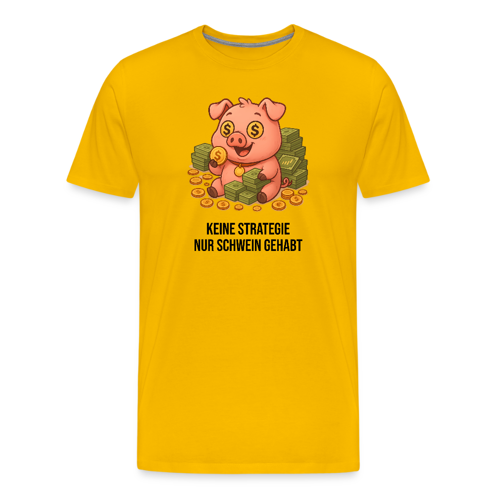 Herren T-Shirt Schwein gehabt - Sonnengelb