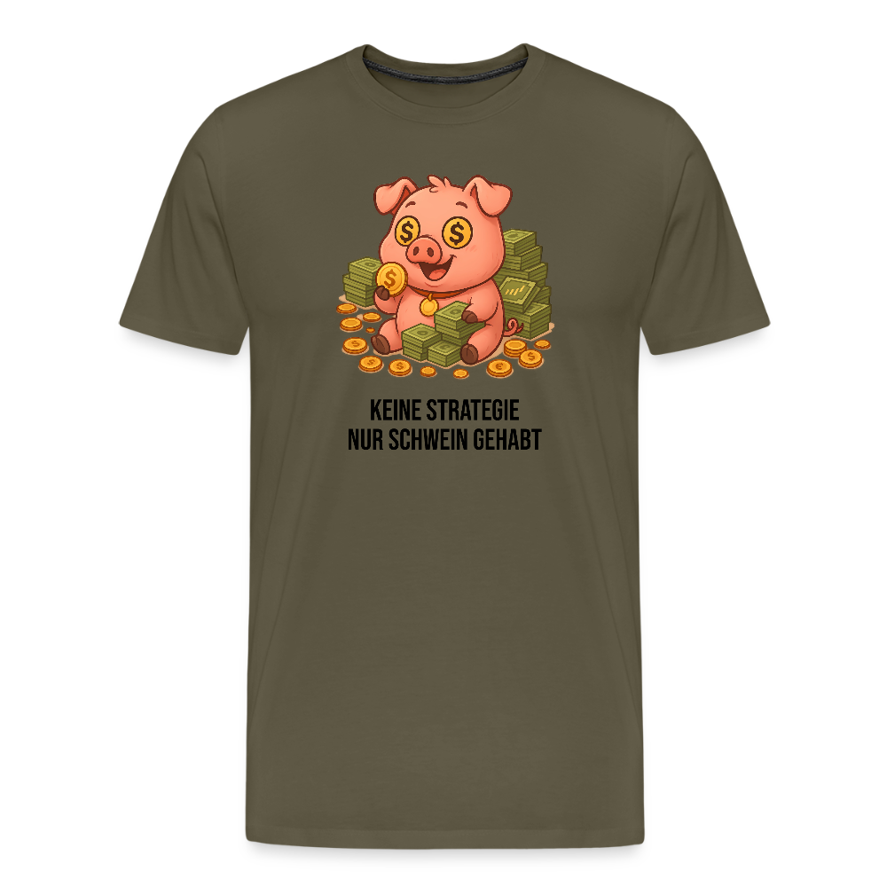 Herren T-Shirt Schwein gehabt - Khaki