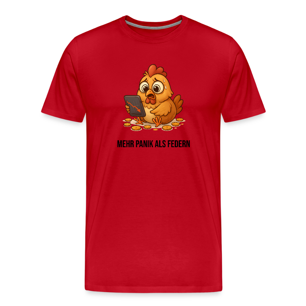 Herren T-Shirt Panisches Huhn - Rot