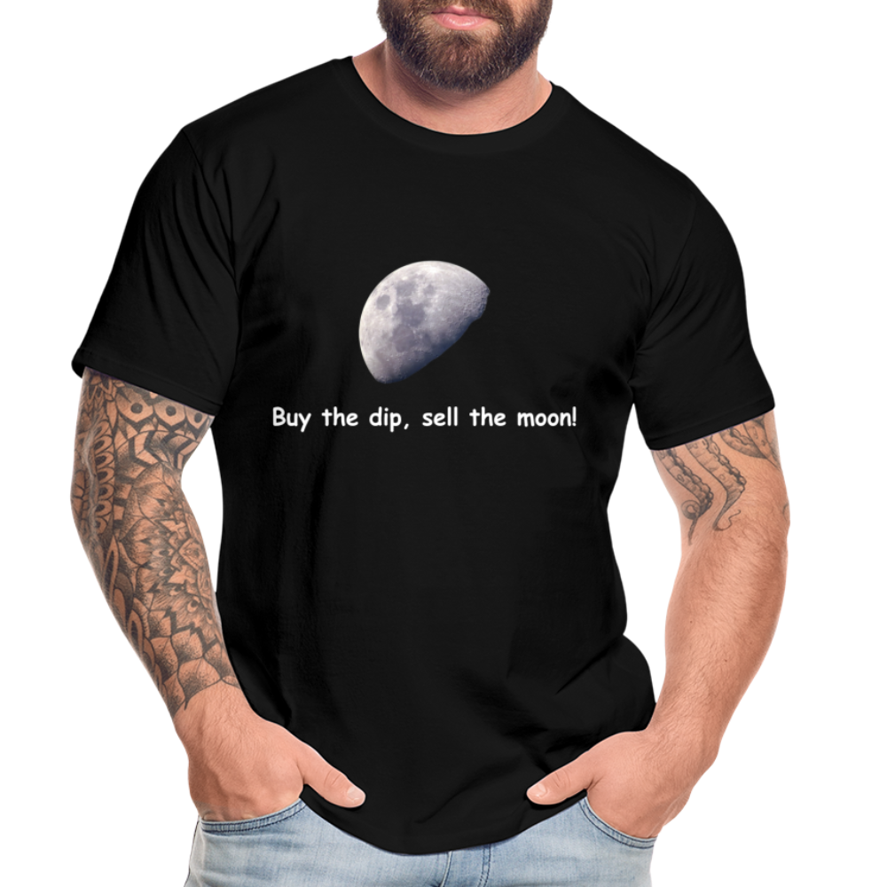 "Buy the dip, sell the moon"-T-Shirt - Schwarz