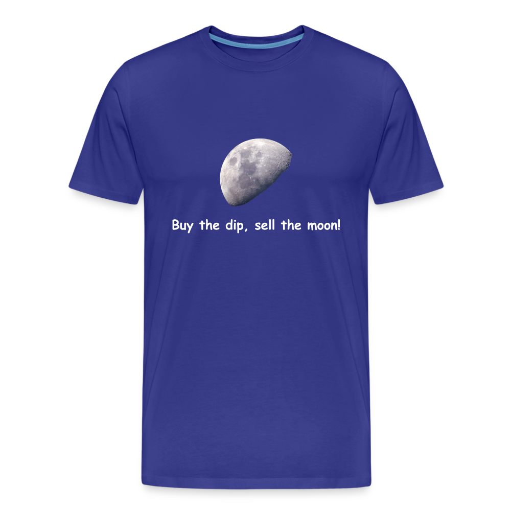 "Buy the dip, sell the moon"-T-Shirt - Königsblau