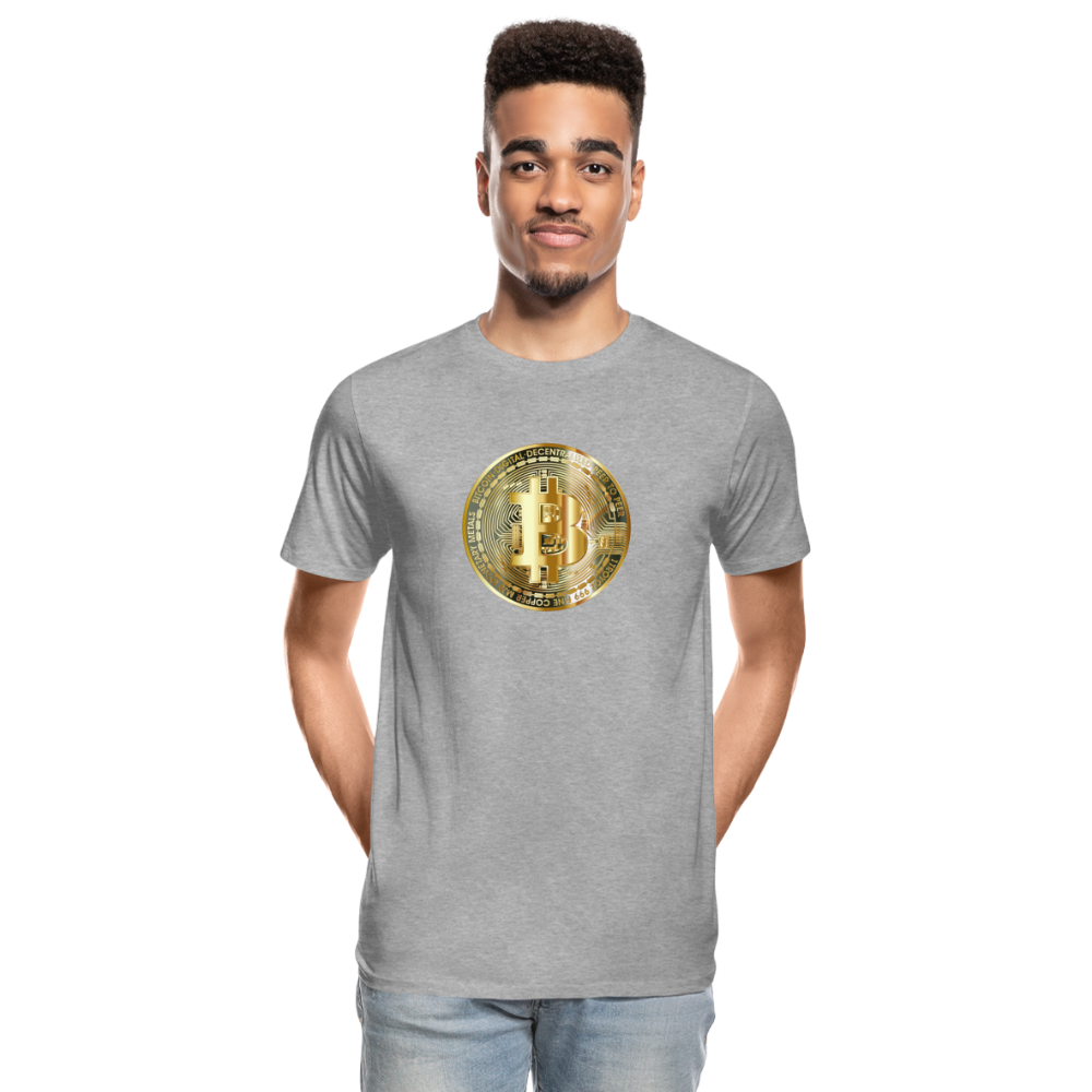 Bitcoin-T-Shirt - Grau meliert