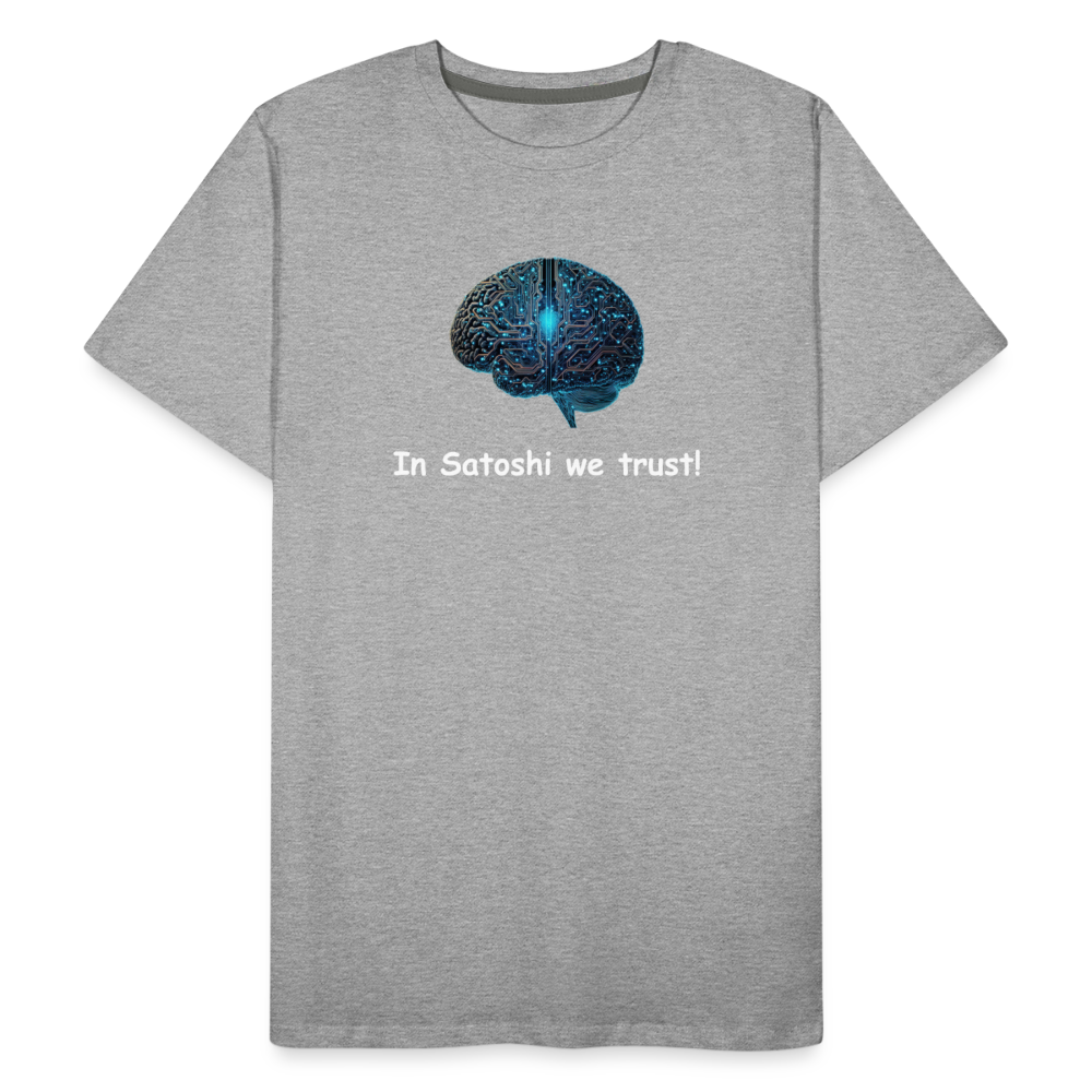 "In Satoshi we trust"-T-Shirt - Grau meliert