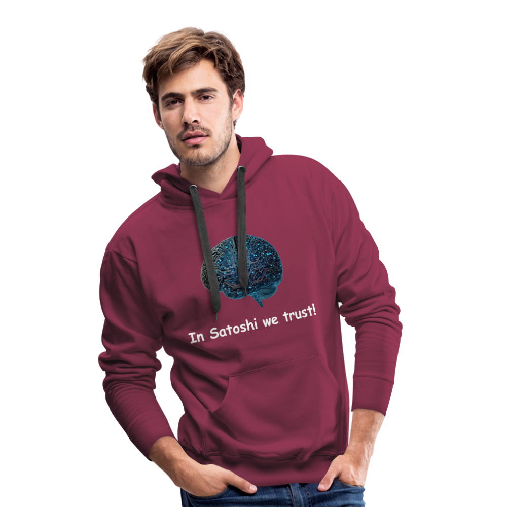 Herren Hoodie "In Satoshi we trust!" - Bordeaux