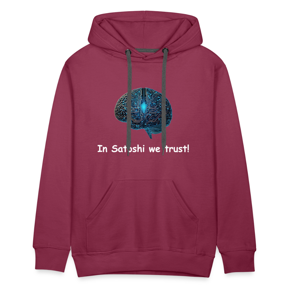 Herren Hoodie "In Satoshi we trust!" - Bordeaux