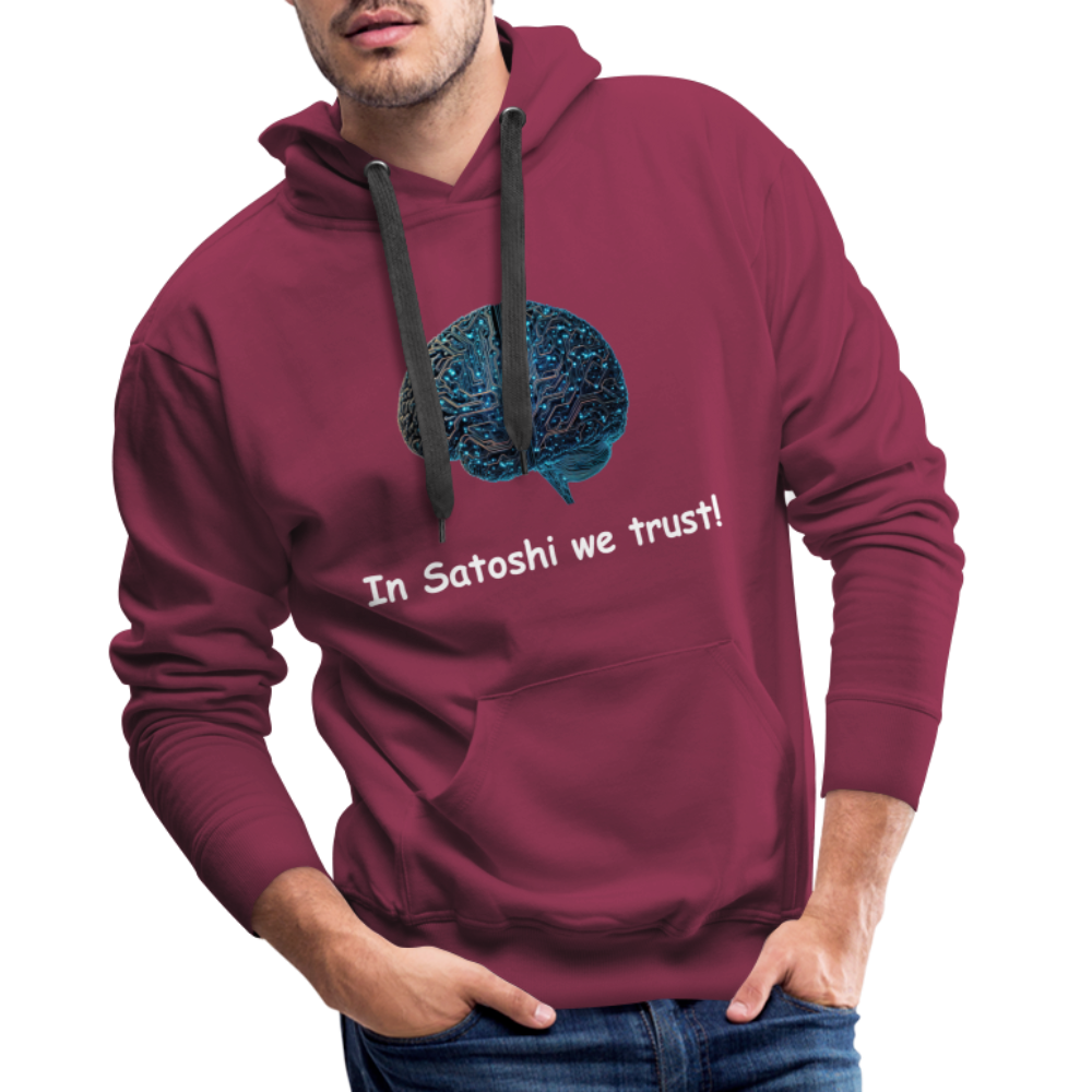 Herren Hoodie "In Satoshi we trust!" - Bordeaux