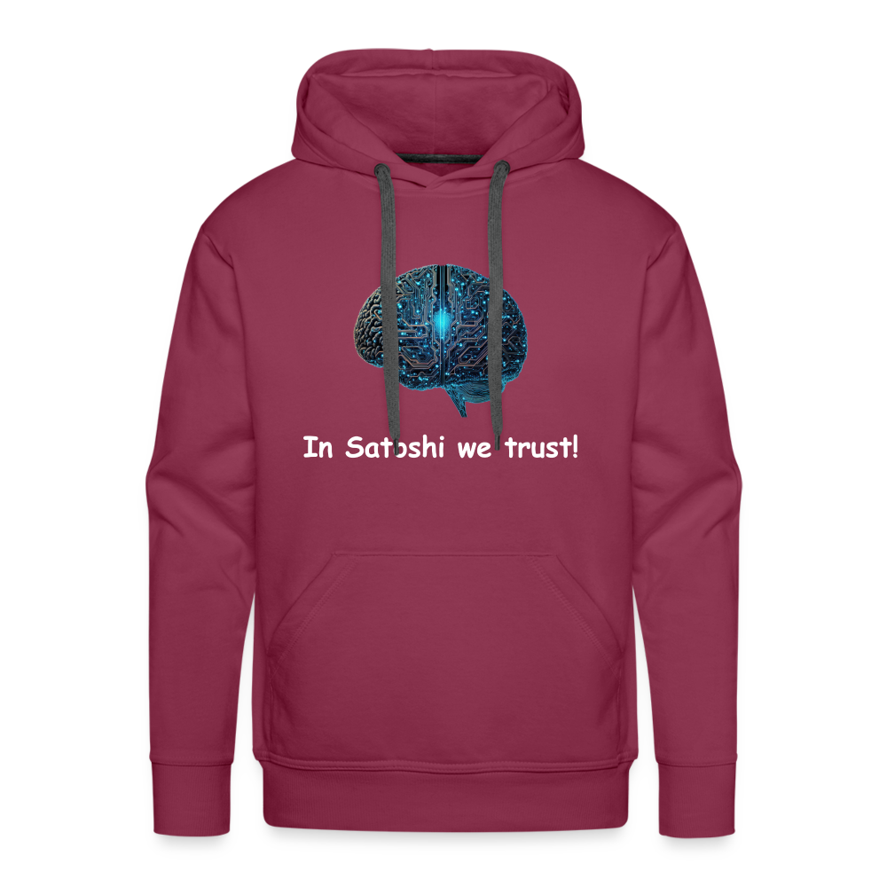 Herren Hoodie "In Satoshi we trust!" - Bordeaux