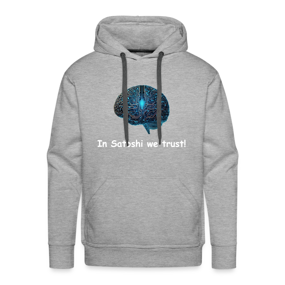 Herren Hoodie "In Satoshi we trust!" - Grau meliert