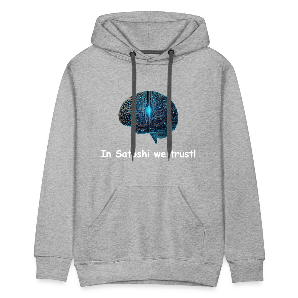 Herren Hoodie "In Satoshi we trust!" - Grau meliert