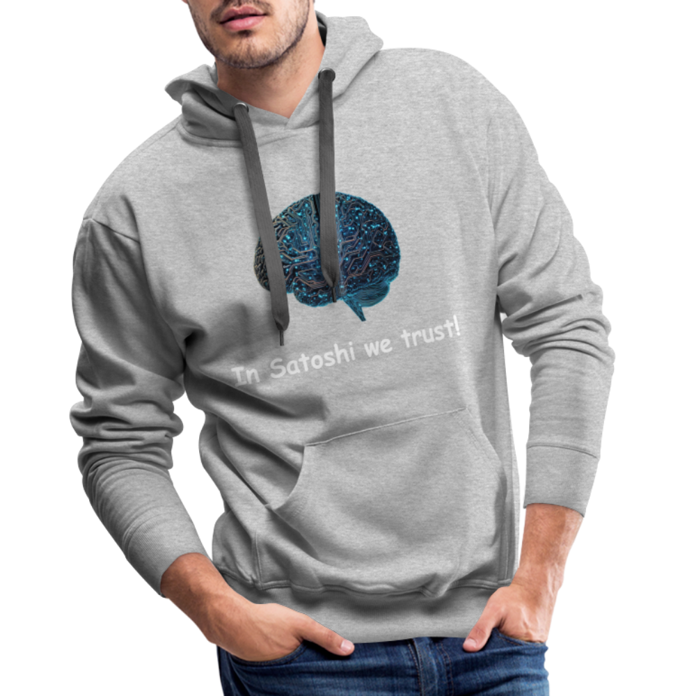 Herren Hoodie "In Satoshi we trust!" - Grau meliert