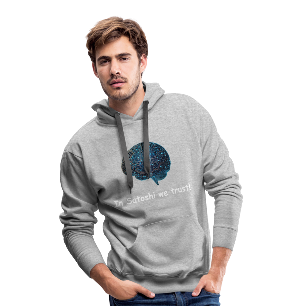 Herren Hoodie "In Satoshi we trust!" - Grau meliert