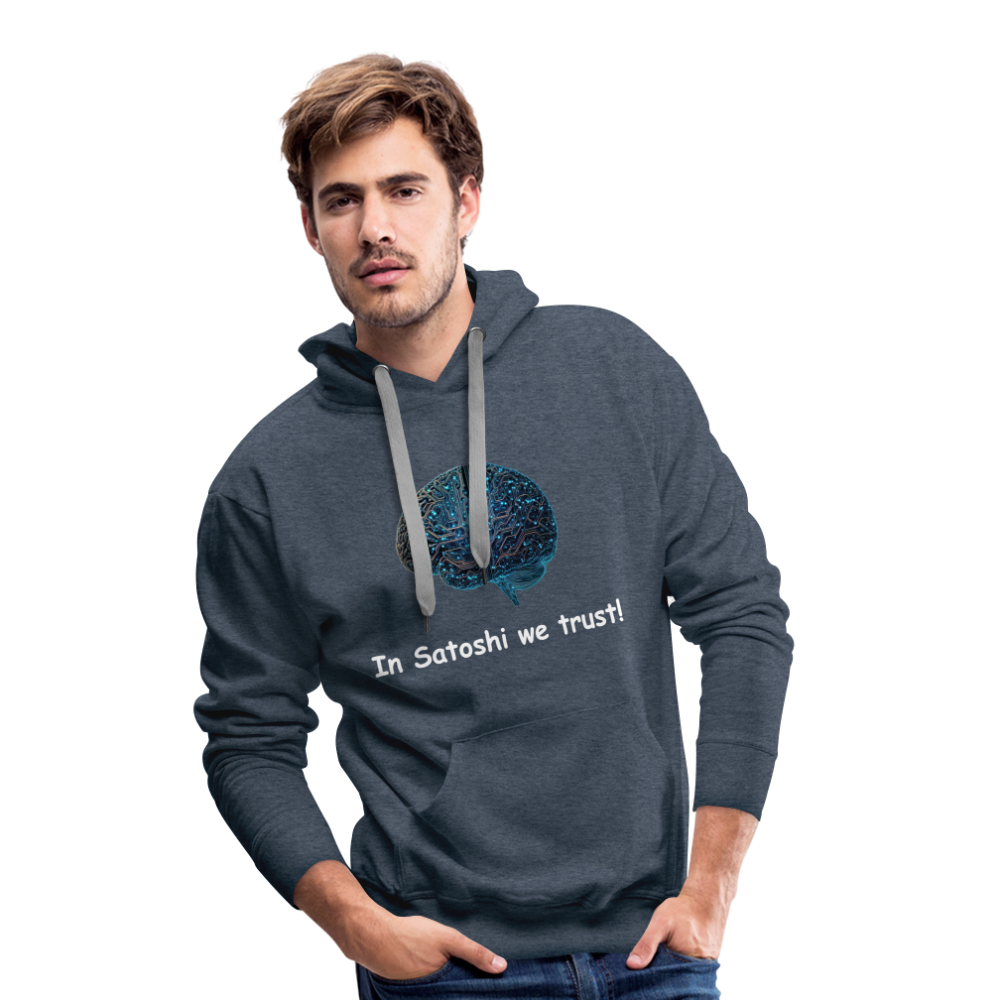 Herren Hoodie "In Satoshi we trust!" - Jeansblau