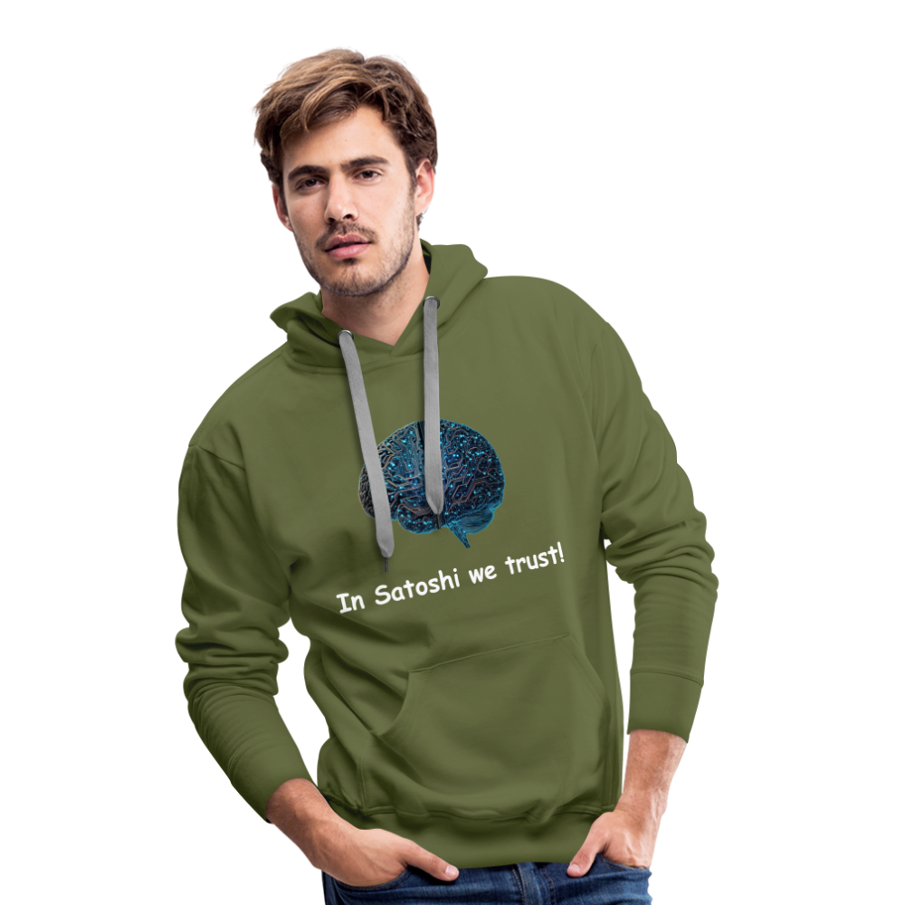Herren Hoodie "In Satoshi we trust!" - Olivgrün