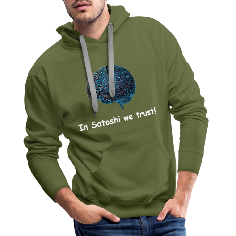 Herren Hoodie "In Satoshi we trust!" - Olivgrün