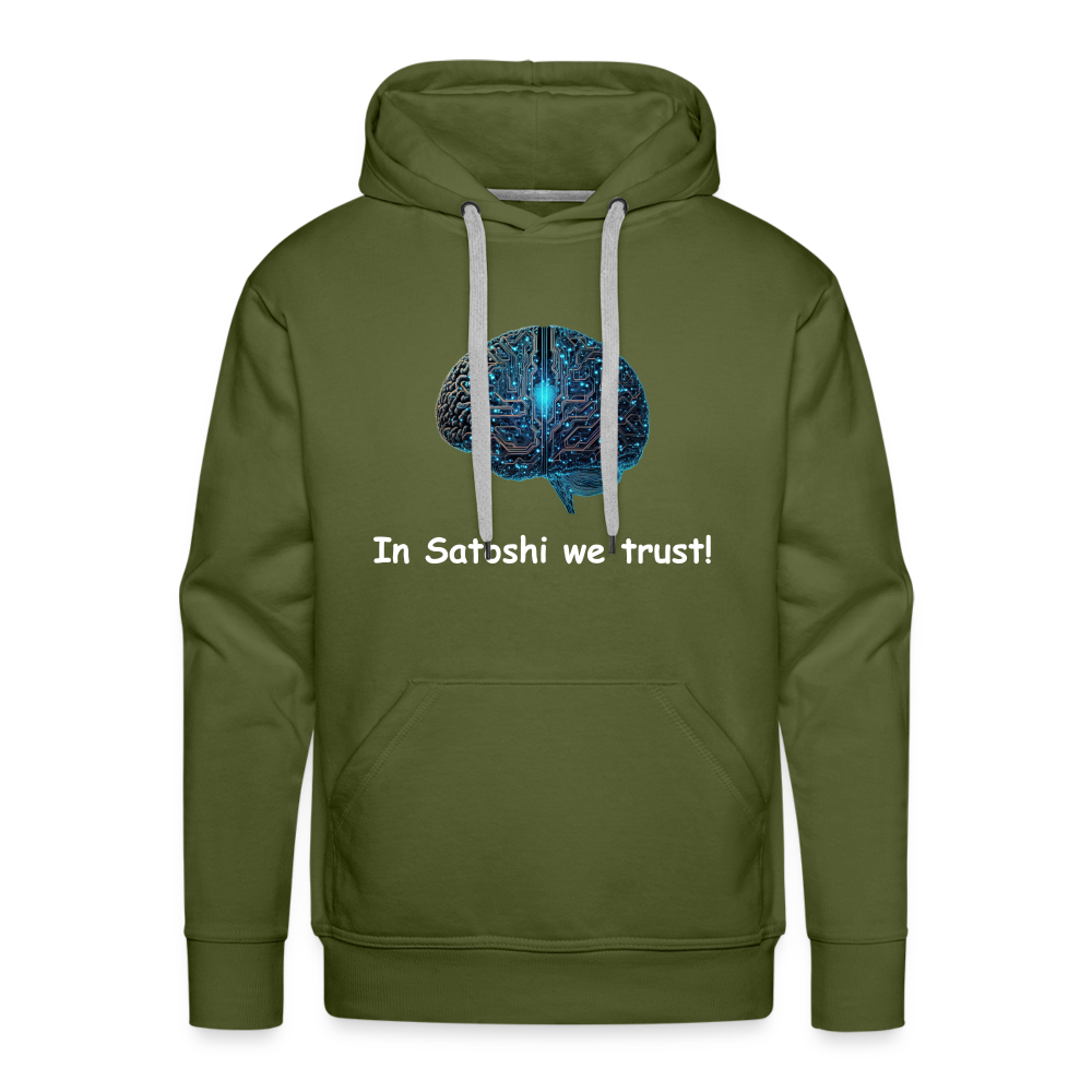 Herren Hoodie "In Satoshi we trust!" - Olivgrün
