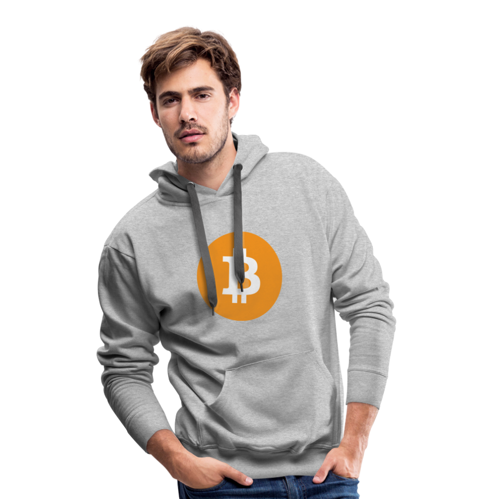 Männer Hoodie Bitcoin orange - Grau meliert