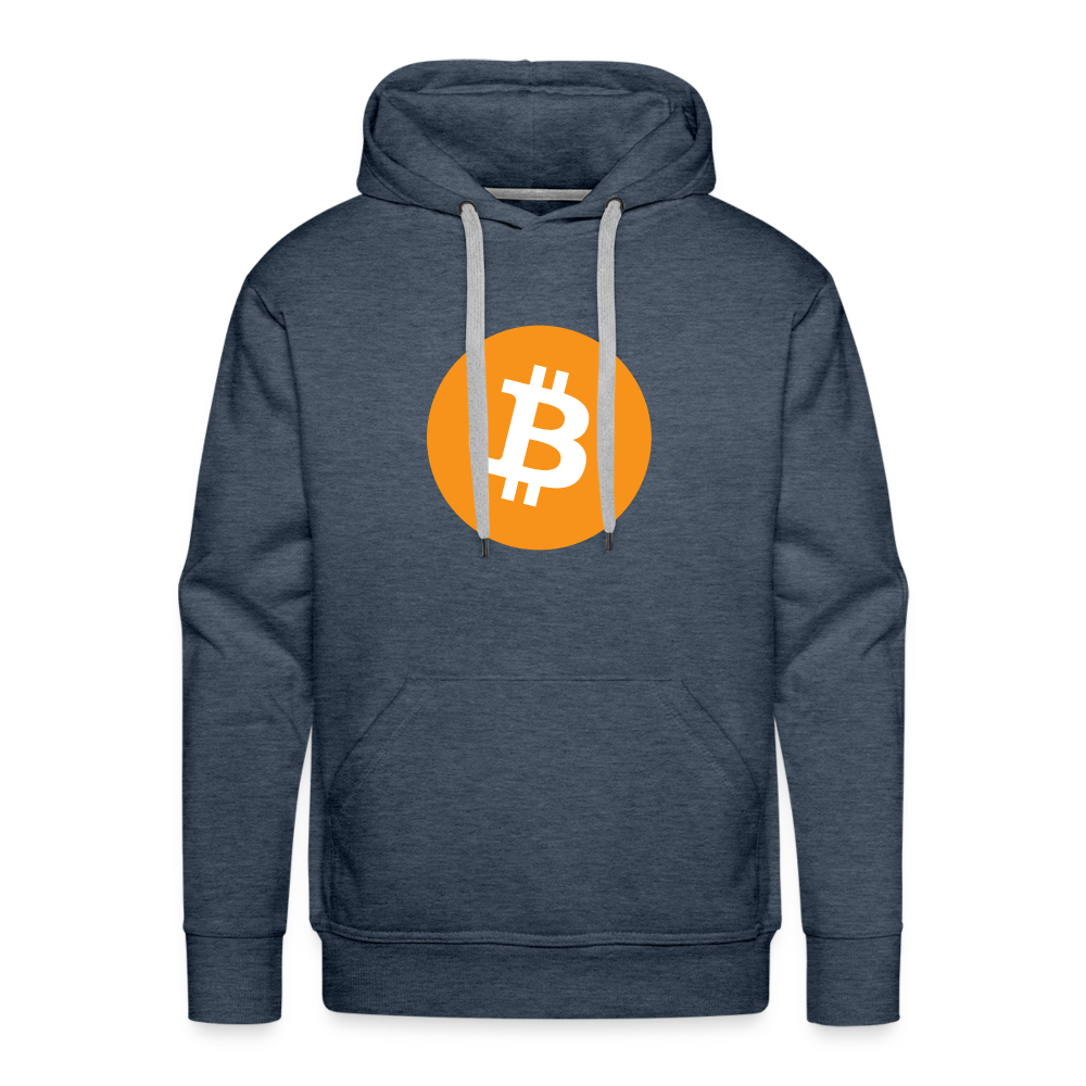 Männer Hoodie Bitcoin orange - Jeansblau
