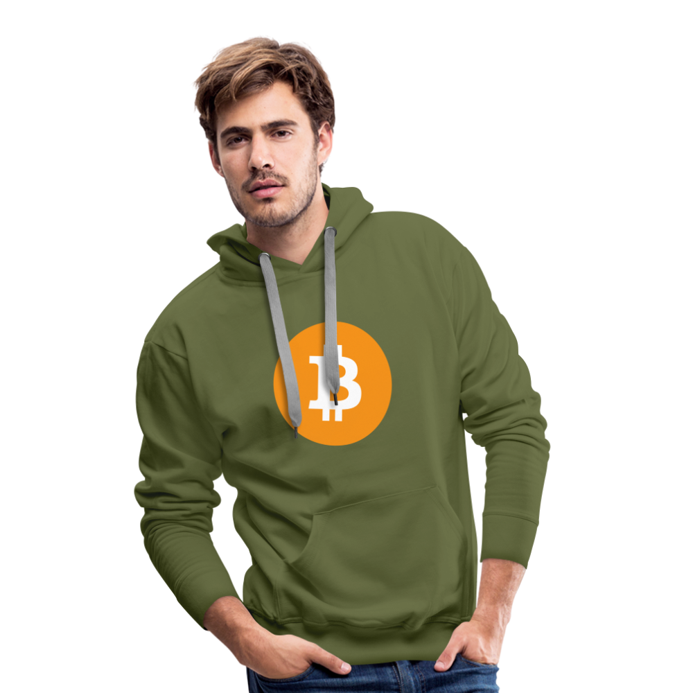 Männer Hoodie Bitcoin orange - Olivgrün