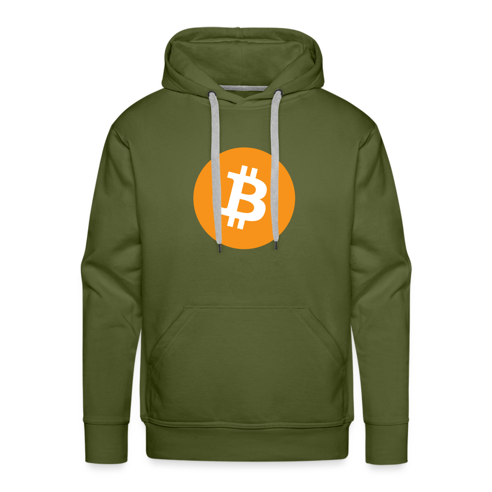 Männer Hoodie Bitcoin orange - Olivgrün