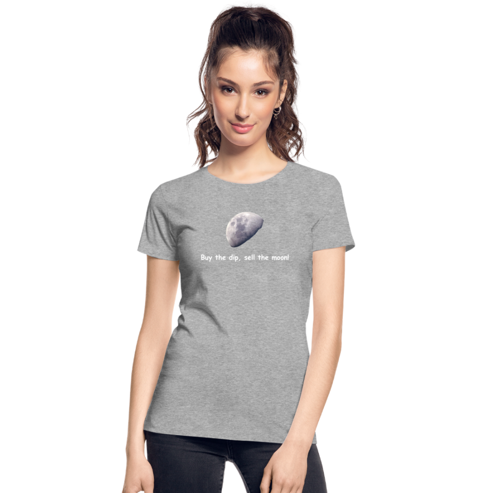 Damen T-Shirt "Buy the dip, sell the moon" - Grau meliert