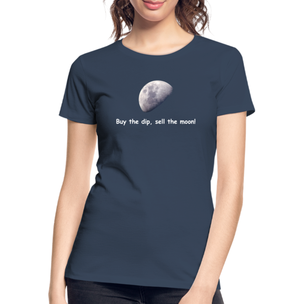 Damen T-Shirt "Buy the dip, sell the moon" - Navy