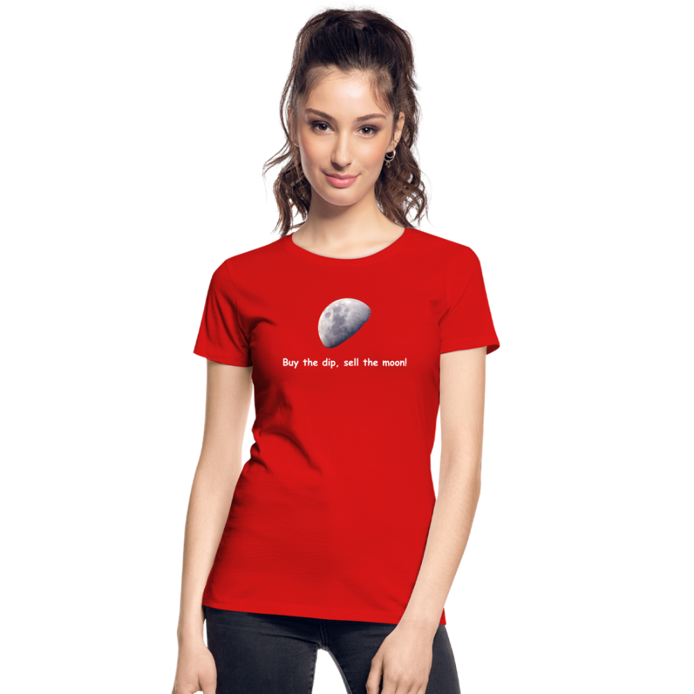 Damen T-Shirt "Buy the dip, sell the moon" - Rot