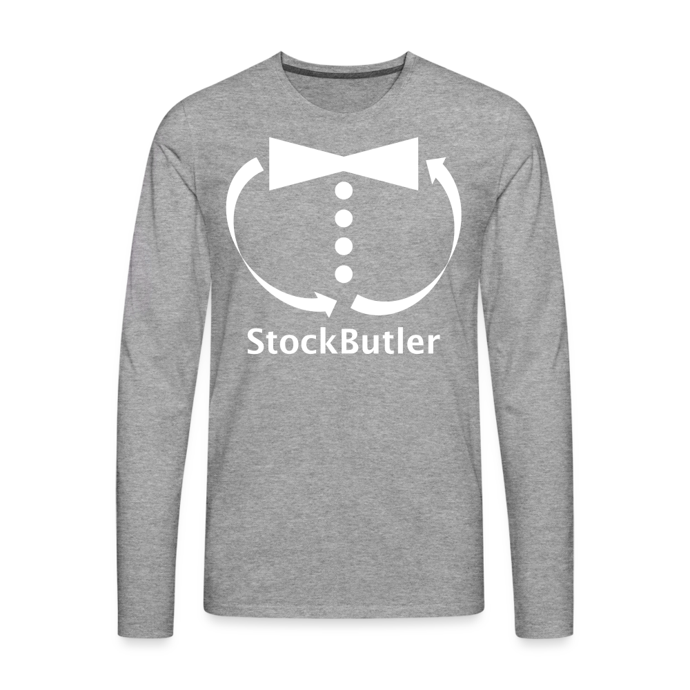 Männer Premium Langarmshirt - Grau meliert