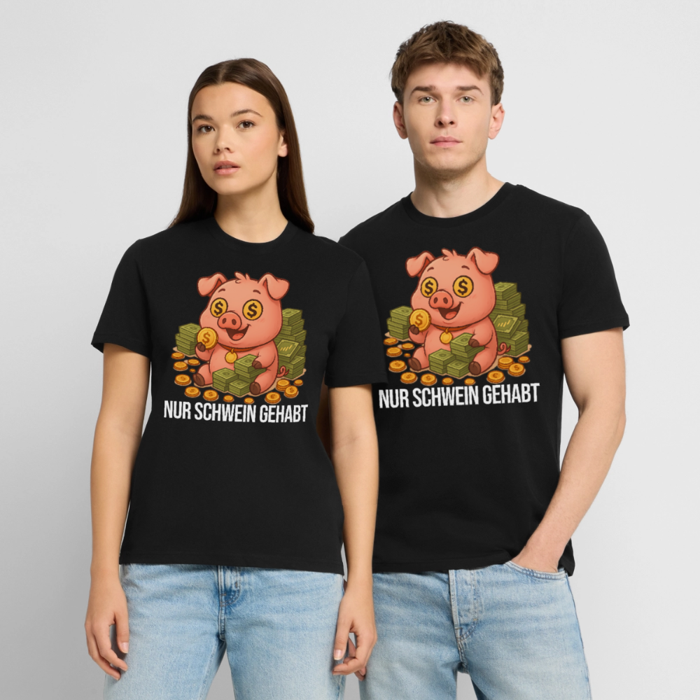 Nur Schwein gehabt – Trader Shirt dunkel - Schwarz