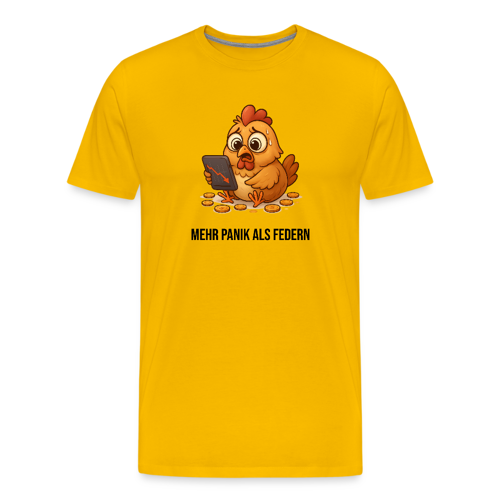 Herren T-Shirt Panisches Huhn - Sonnengelb