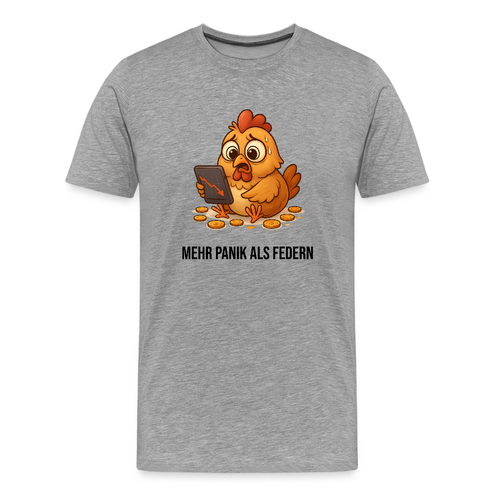 Herren T-Shirt Panisches Huhn - Grau meliert