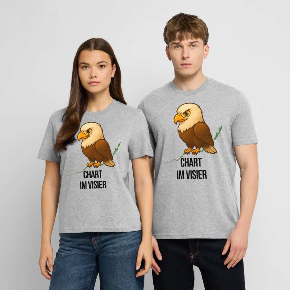 Chart im Visier – Trader Shirt hell - Grau meliert