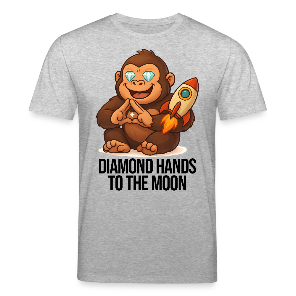 Diamond Hands to the Moon – Trader Shirt hell - Grau meliert