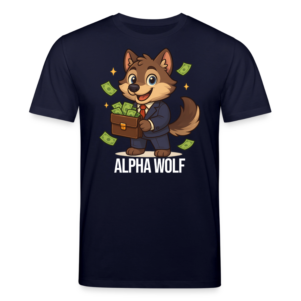Alpha Wolf – Trading & Krypto Shirt dunkel - Navy