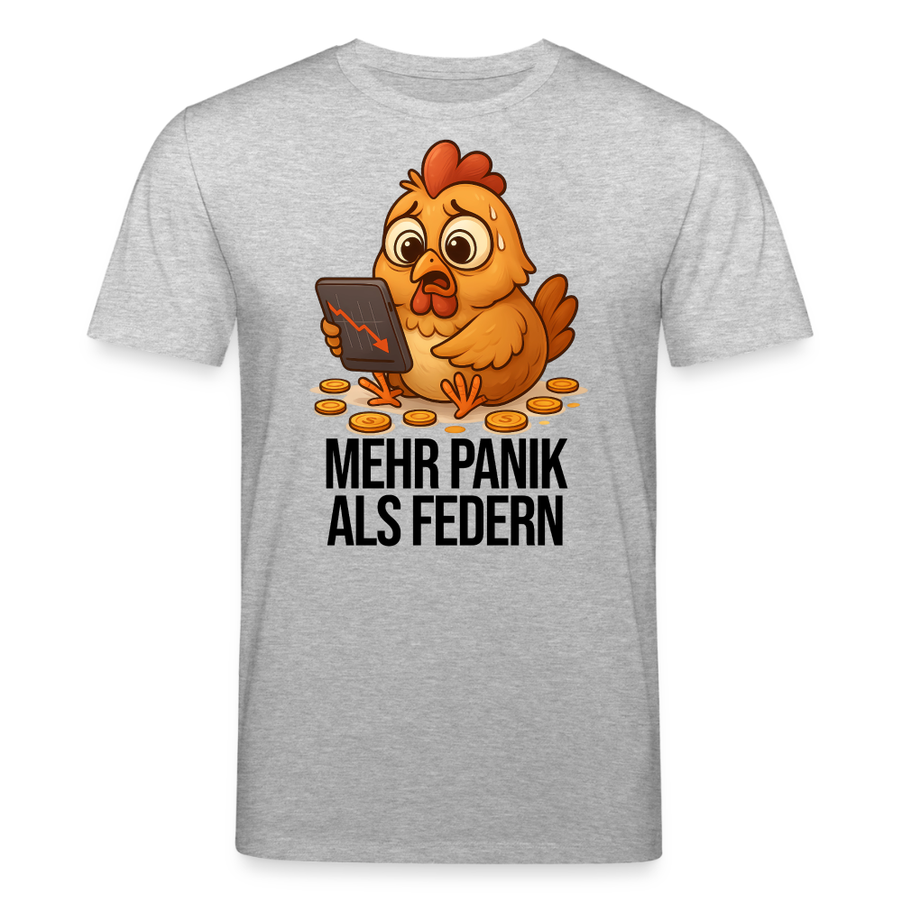 Mehr Panik als Federn – Trader Shirt hell - Grau meliert