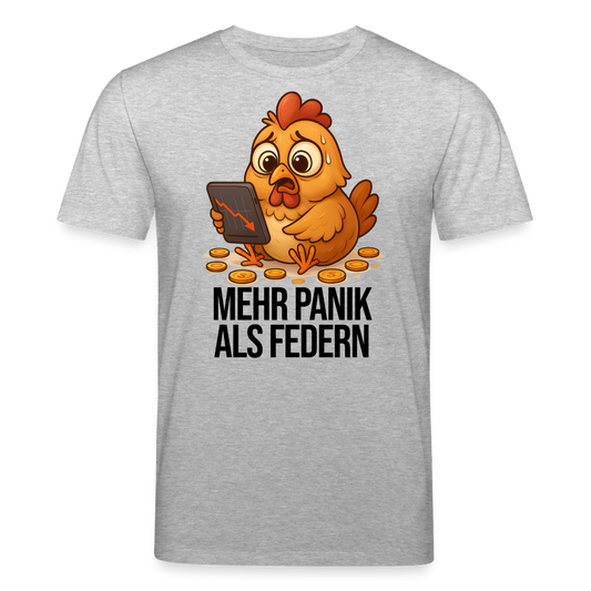 Mehr Panik als Federn – Trader Shirt hell - Grau meliert
