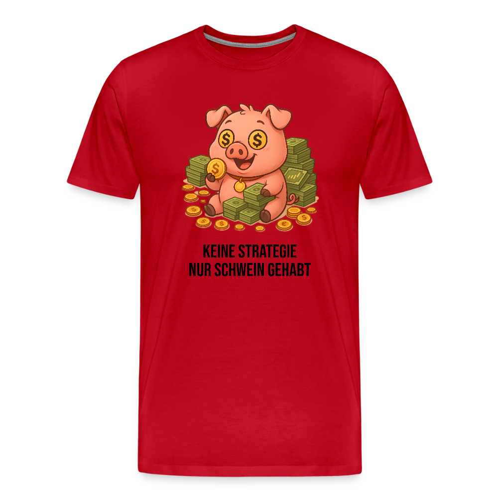 Herren T-Shirt Schwein gehabt - Rot