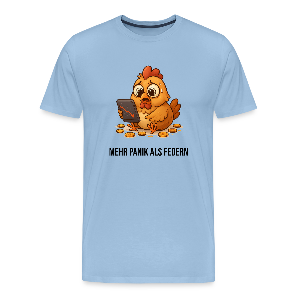 Herren T-Shirt Panisches Huhn - Sky