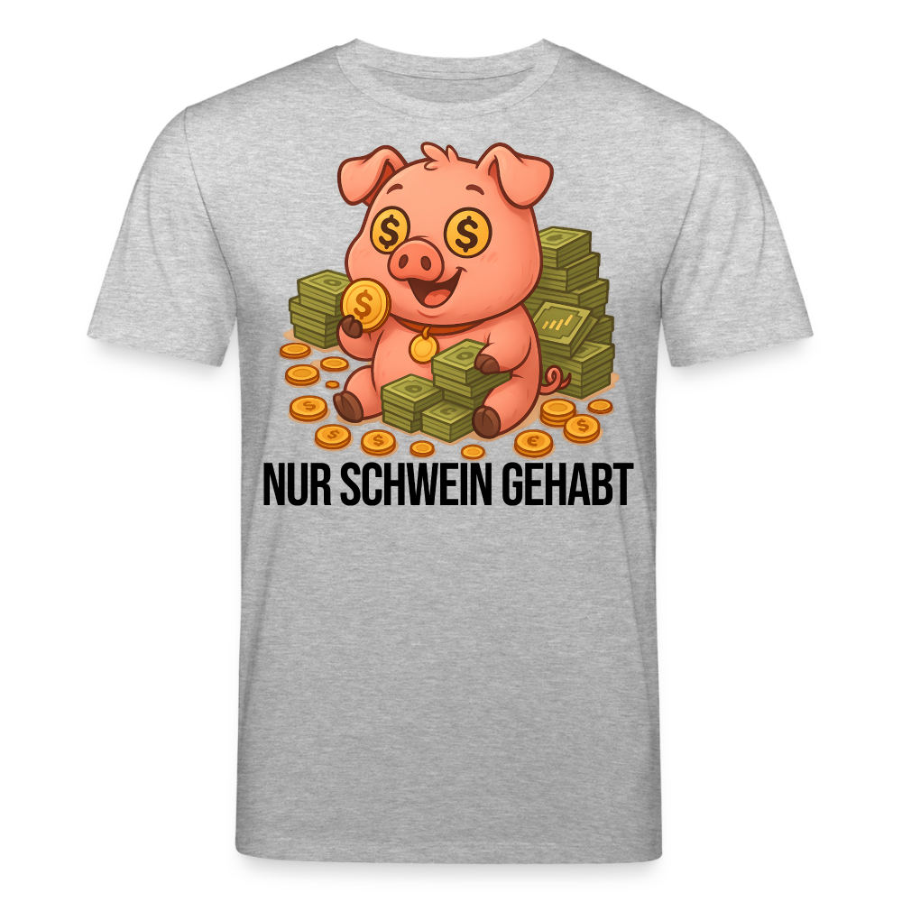 Nur Schwein gehabt – Trader Shirt hell - Grau meliert