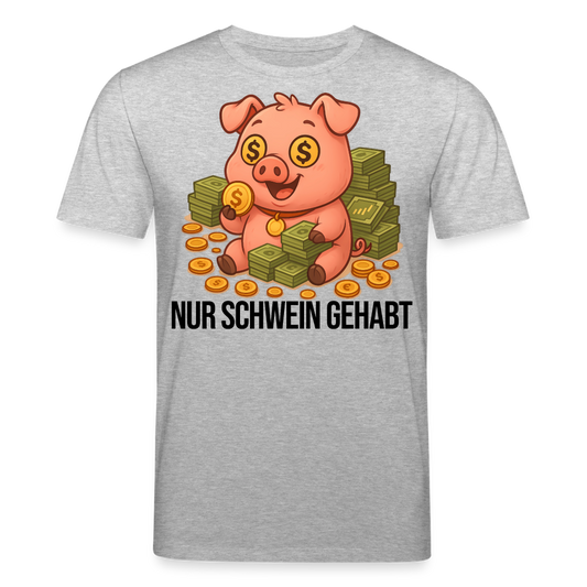 Nur Schwein gehabt – Trader Shirt hell - Grau meliert