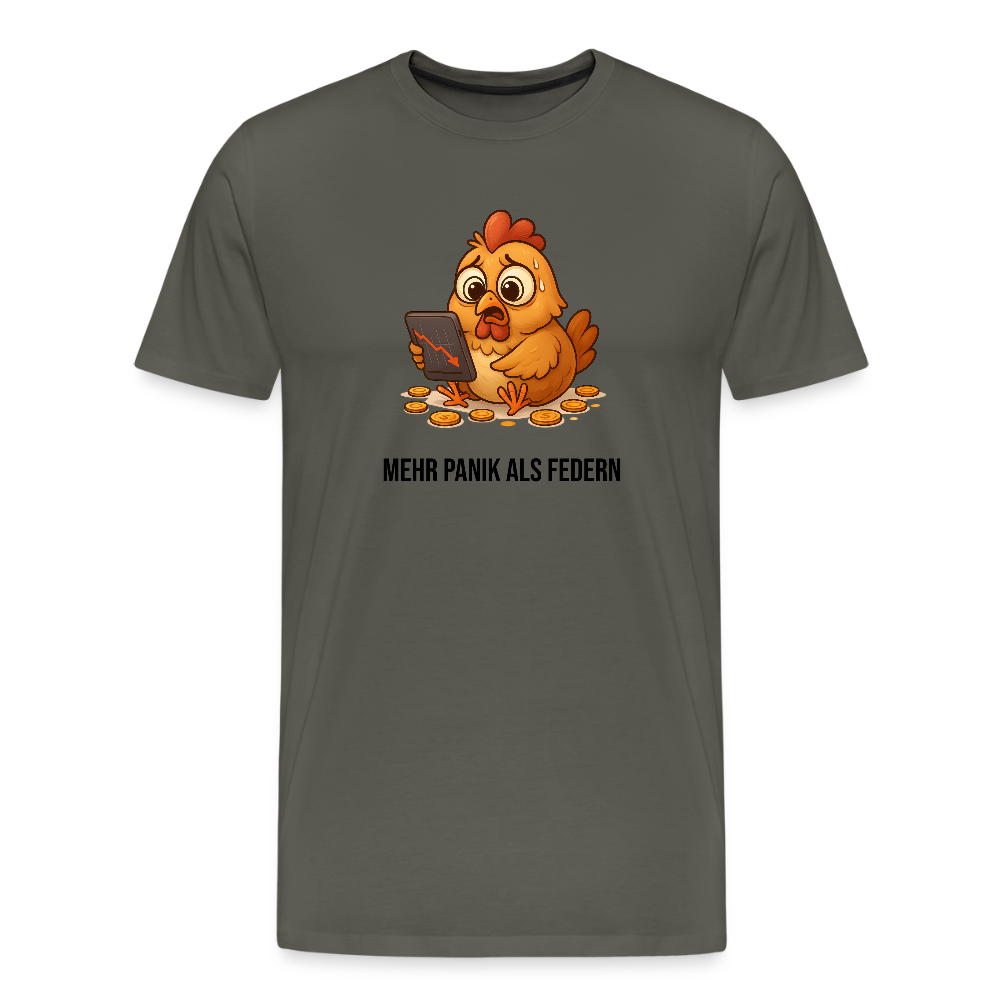 Herren T-Shirt Panisches Huhn - Asphalt