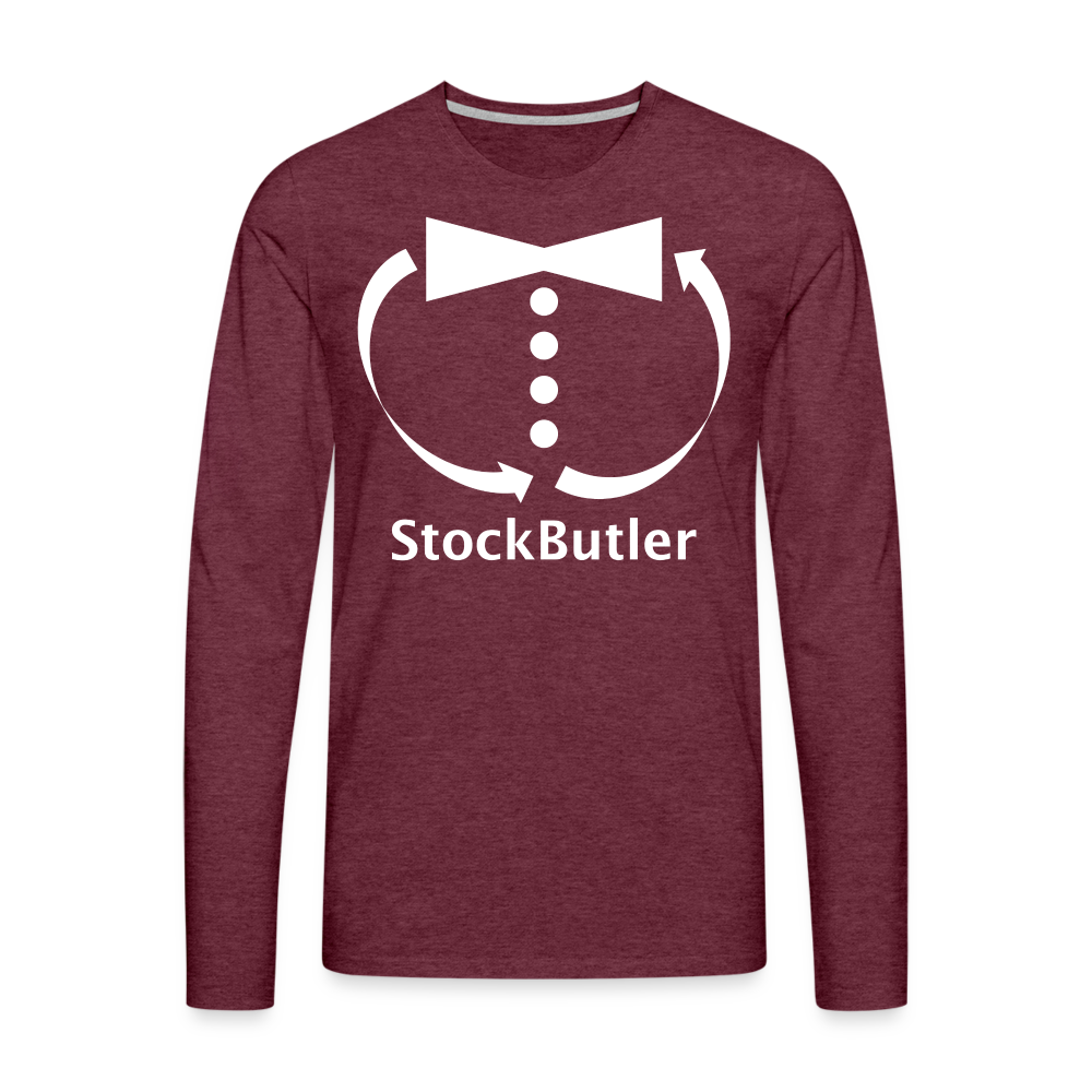 Männer Premium Langarmshirt - Bordeauxrot meliert