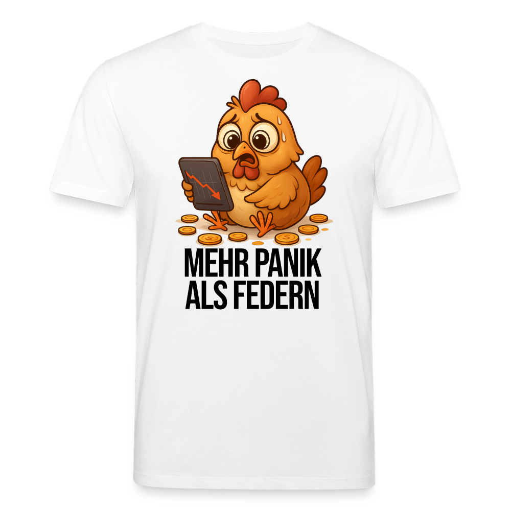 Mehr Panik als Federn – Trader Shirt hell - Weiß