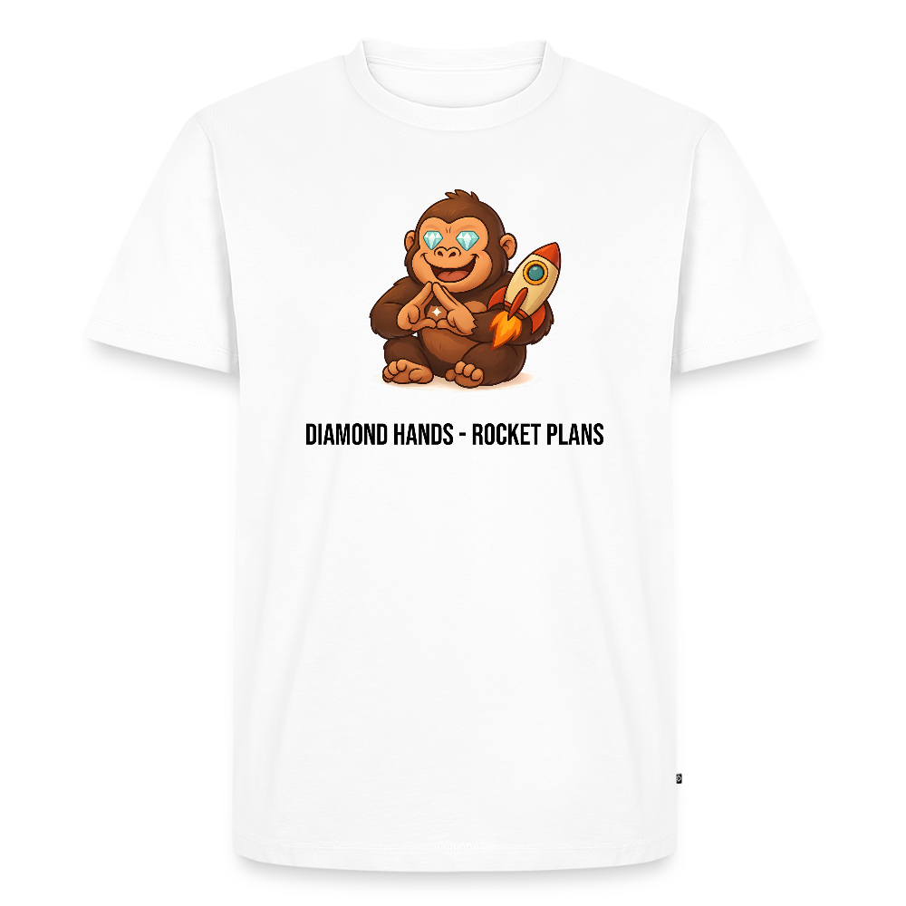 Herren T-Shirt Gorilla Diamond Hands - Weiß