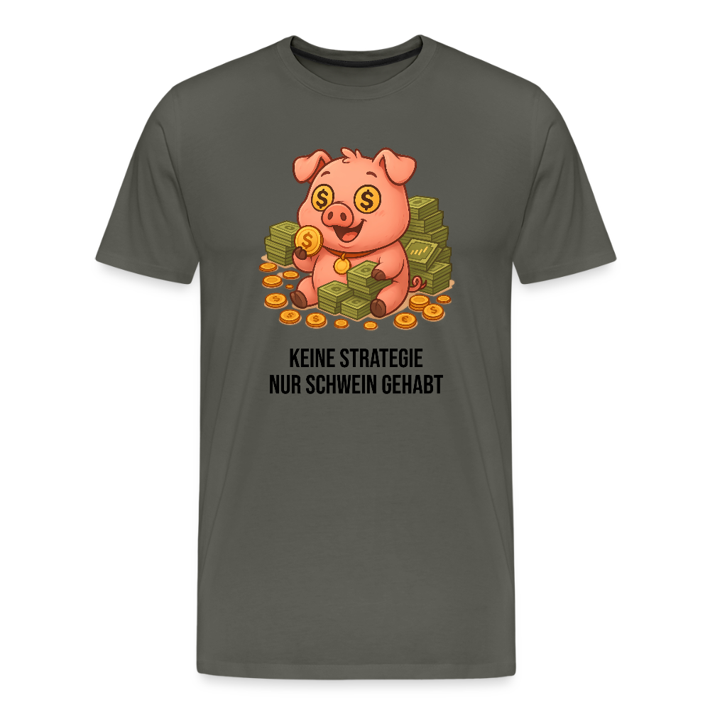 Herren T-Shirt Schwein gehabt - Asphalt