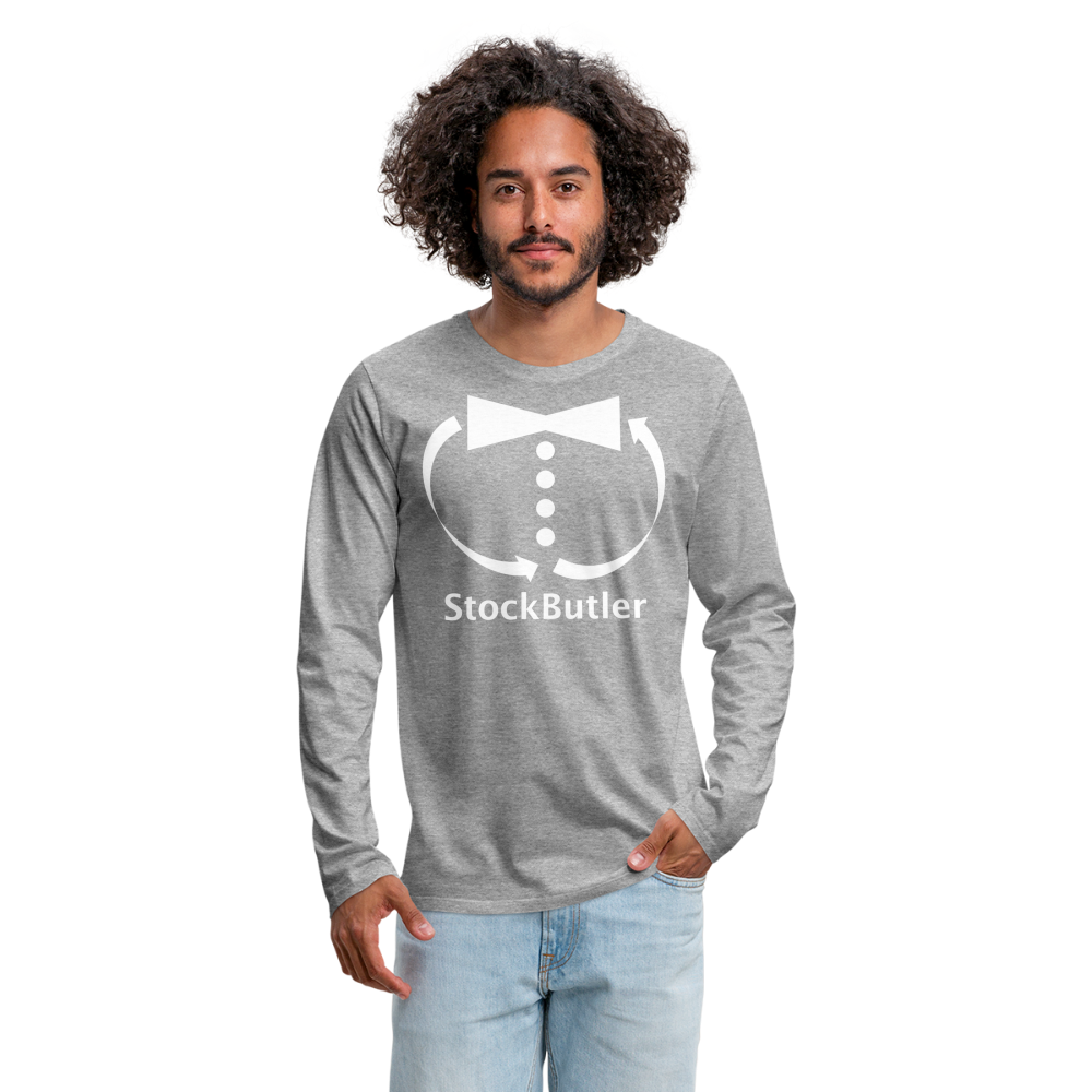 Männer Premium Langarmshirt - Grau meliert