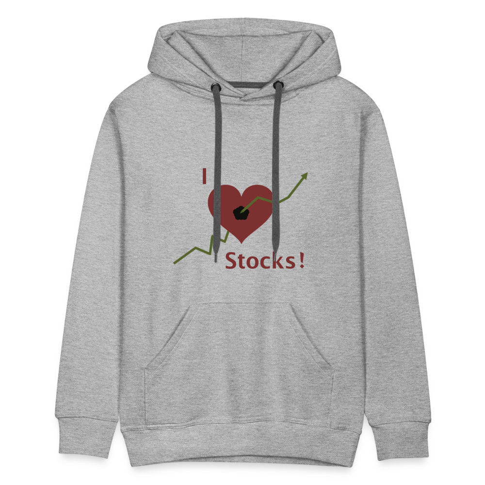 I love Stocks-Hoodie - Grau meliert
