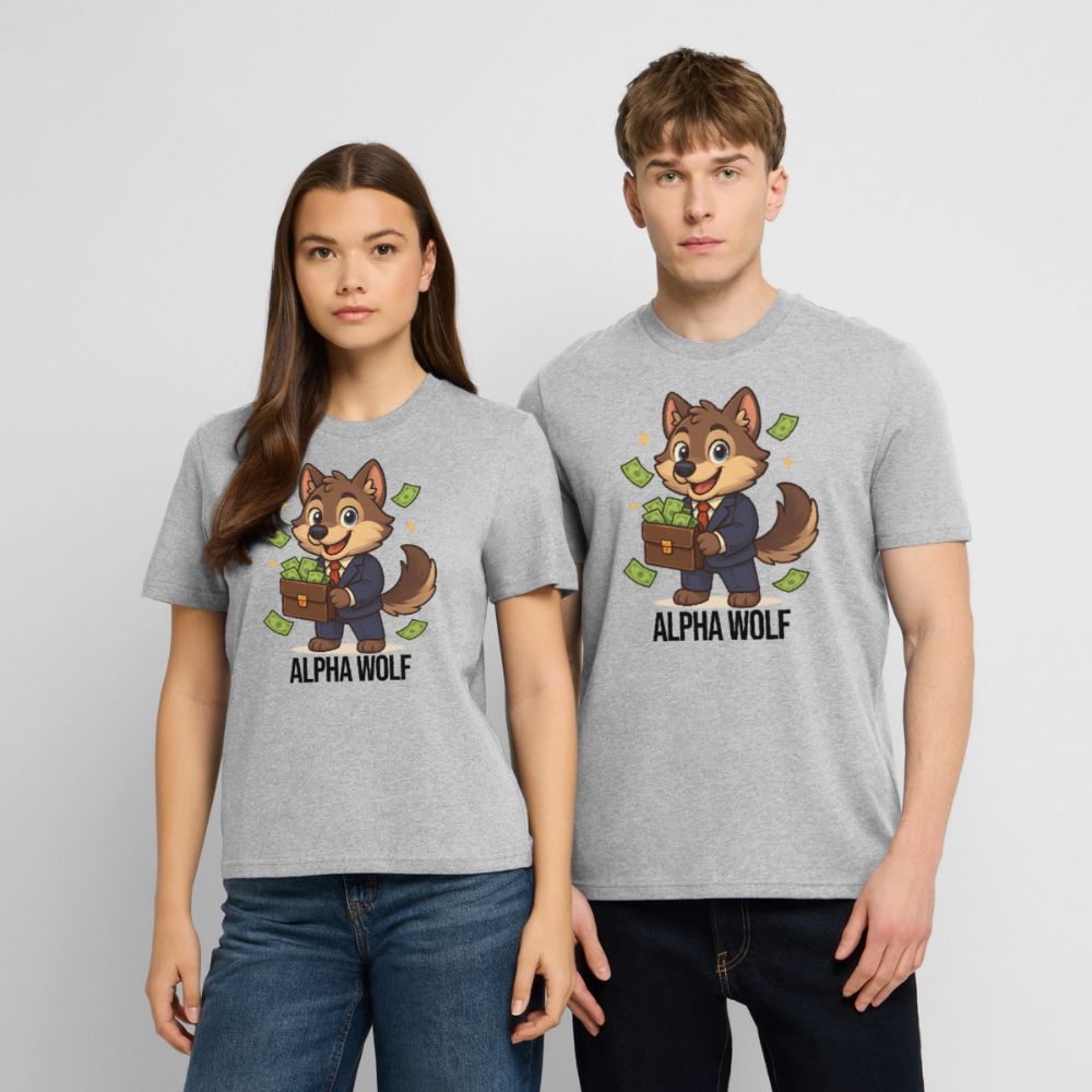 Alpha Wolf – Trading & Krypto Shirt hell - Grau meliert