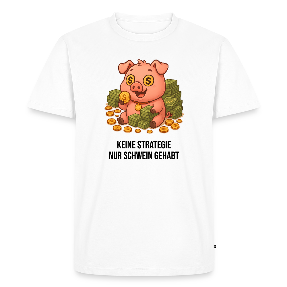 Herren T-Shirt Schwein gehabt - Weiß
